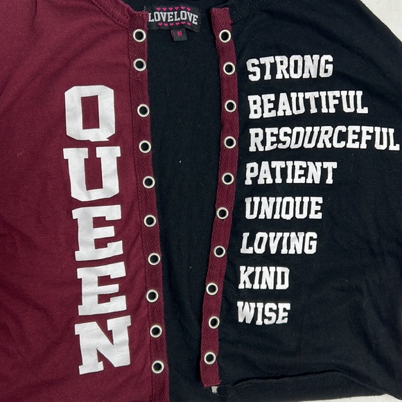 #2124 Lovelove Red & Black Women’s Crop Top | Size: M - Picture 5 of 6